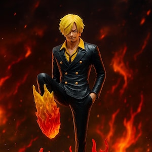 Vinsmoke Sanji Handmade Figure – One Piece Diable Jambe 3D Printed Collectible Statue