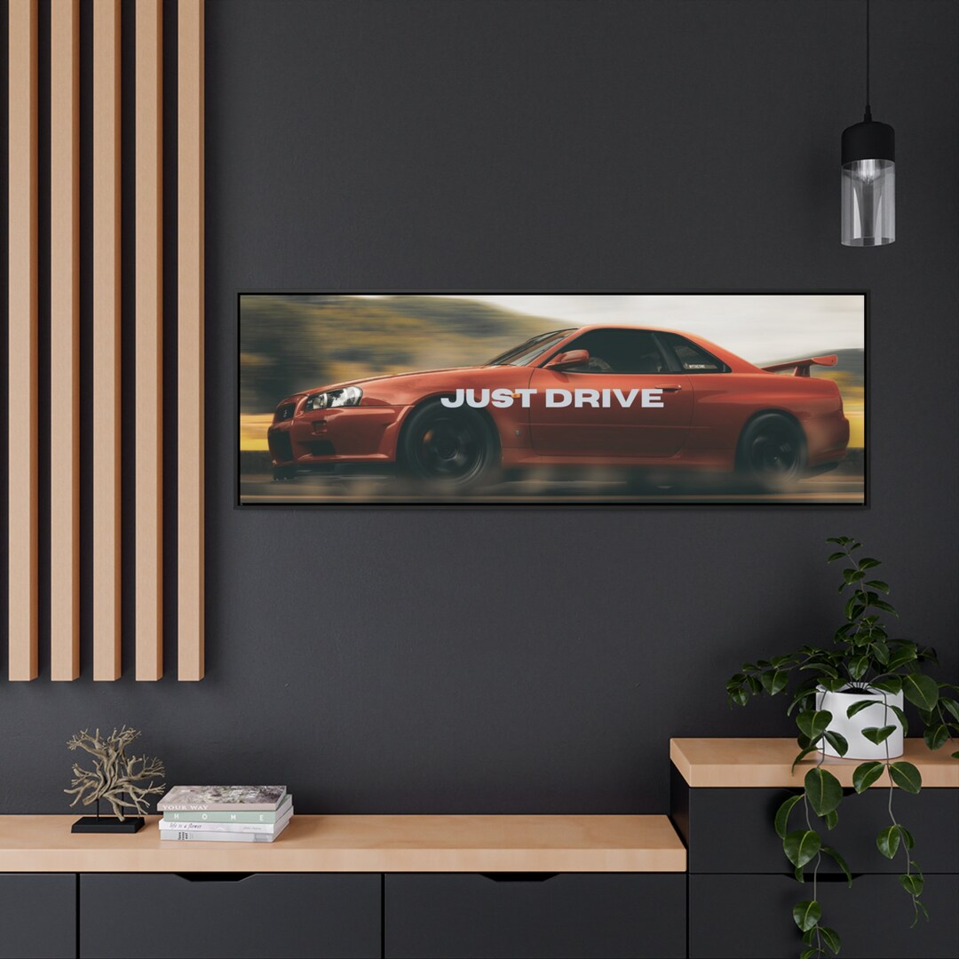 Just Drive R34 GTR Motivational Quote Skyline Motivational Etsy