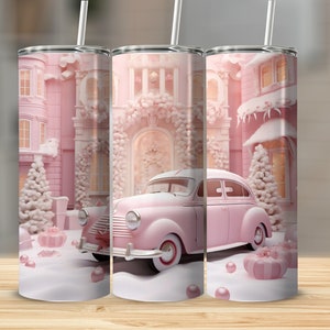 Christmas Candy Car 20 oz Tumbler Wrap, Sublimation Design, Straight And Tapered, Instant Digital Download