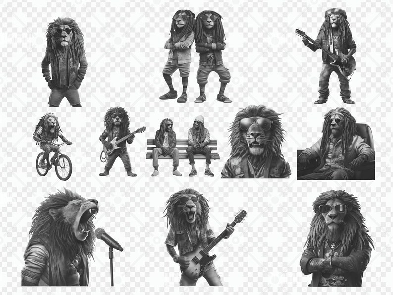 32 Rasta Lion - Reggae Clip Art | 5 Digital File Types | Color ...