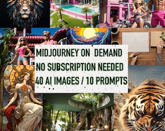 MIDJOURNEY - Request any image | Graphics on demand | Mockup generator | Service | 10 prompts | 40 Custom Images Delivered to Your Inbox!