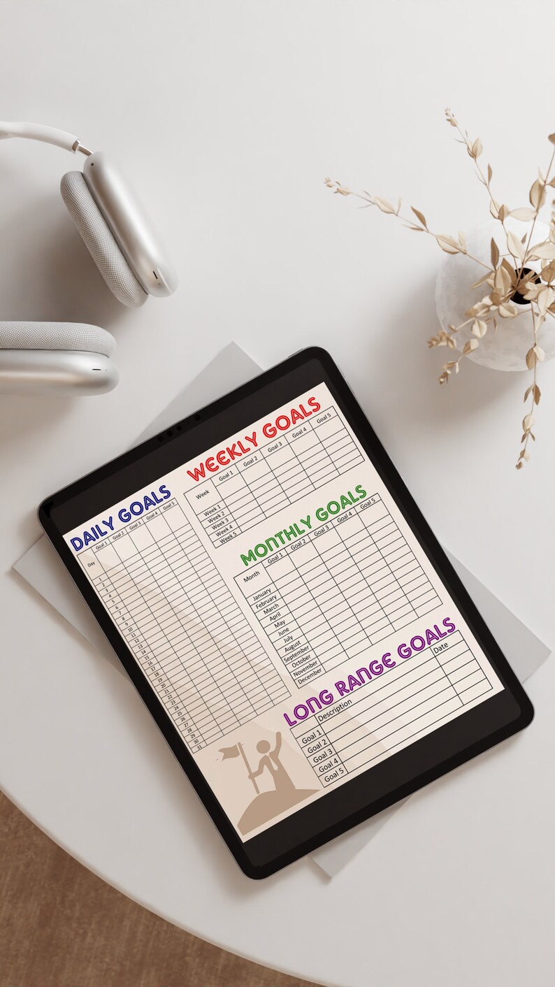 Printable Daily, Weekly, Monthly Goal Planner | Track Your Goal ...