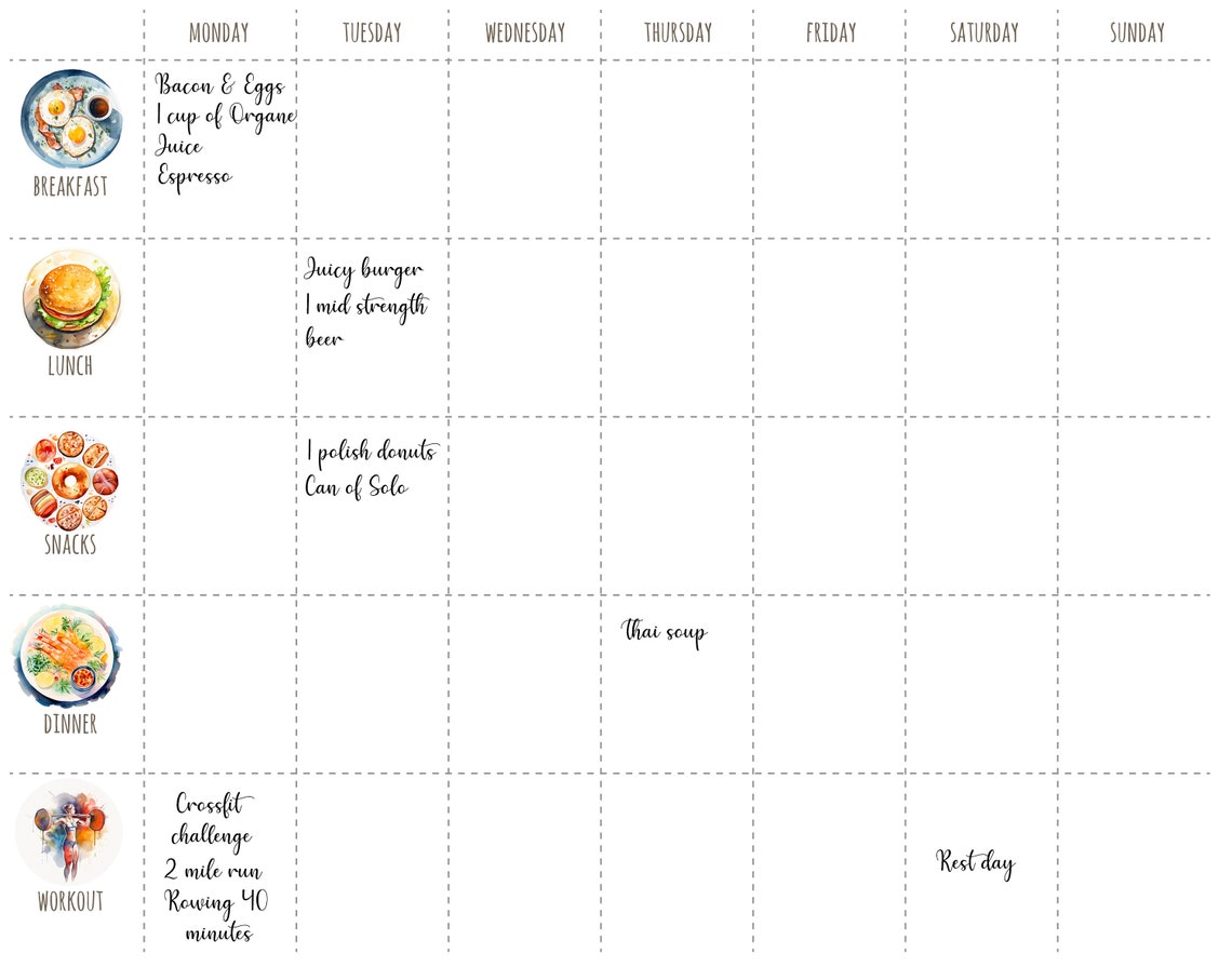 Printable Meal and Menu Planner: Cooking &amp; Groceries | PDF Fillable, A4 ...