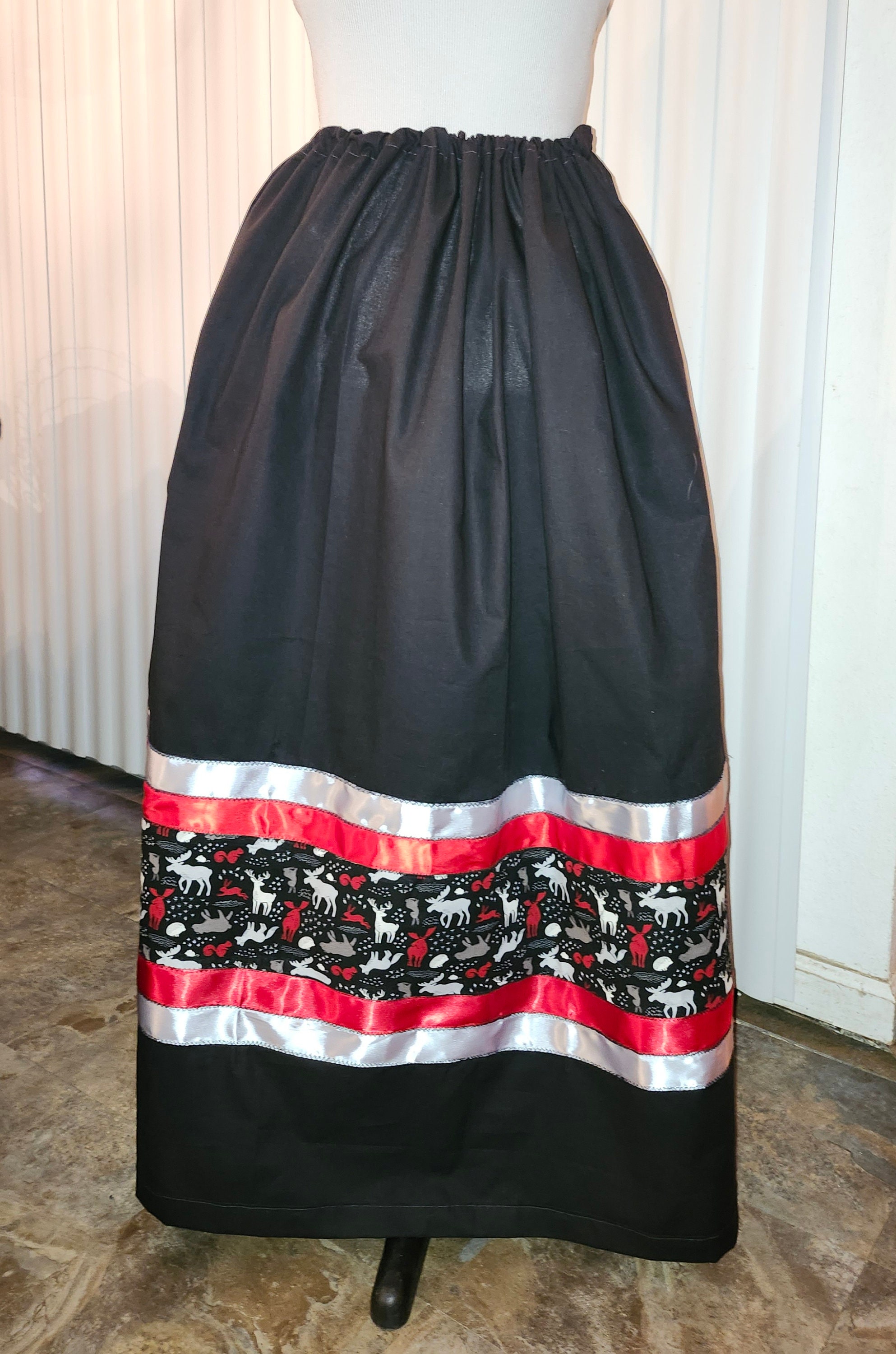 ◆RONRON◆ RIBBON SCOTCH LAYERED KNIT LAP SKIRT BLACK Skirt - RONRON 론론