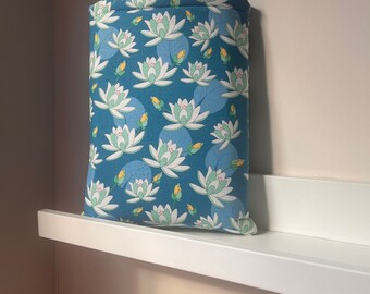 Lily Pad Book Sleeve - | Book Pouch | Book Protector | Bookish Gift | Blue Aesthetic | Sleeve | Book Cover