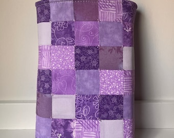 Book Sleeve - Purple Hues | Quilted | Purple Aesthetic | Book Pouch | Book Cover | Book Protector | Sleeve | Bookish Gifts | Embroidered