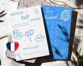Invitation EVJF - Template Enterrement de vie de jeune fille - Invitation enterrement de vie de jeune fille en français - Personnalisable