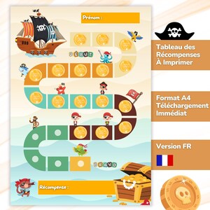 Gráfico de recompensas piratas | Gráfico de comportamento | Montessoriano | Gráfico de motivação infantil | Aprendizagem divertida | Digital