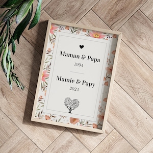 Poster announcing pregnancy grandparents and great grandparents - great grandmother - grandparents - Personalized - Pregnancy