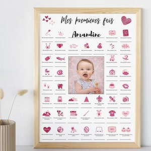 Poster My first times baby | Baby room wall decoration | Baby birth poster | Digital Poster | Birth gift idea |