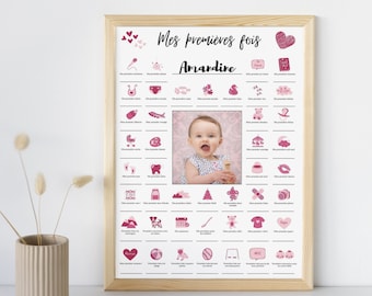 Affiche Mes Premières Fois Bébé – Cadeau Naissance
