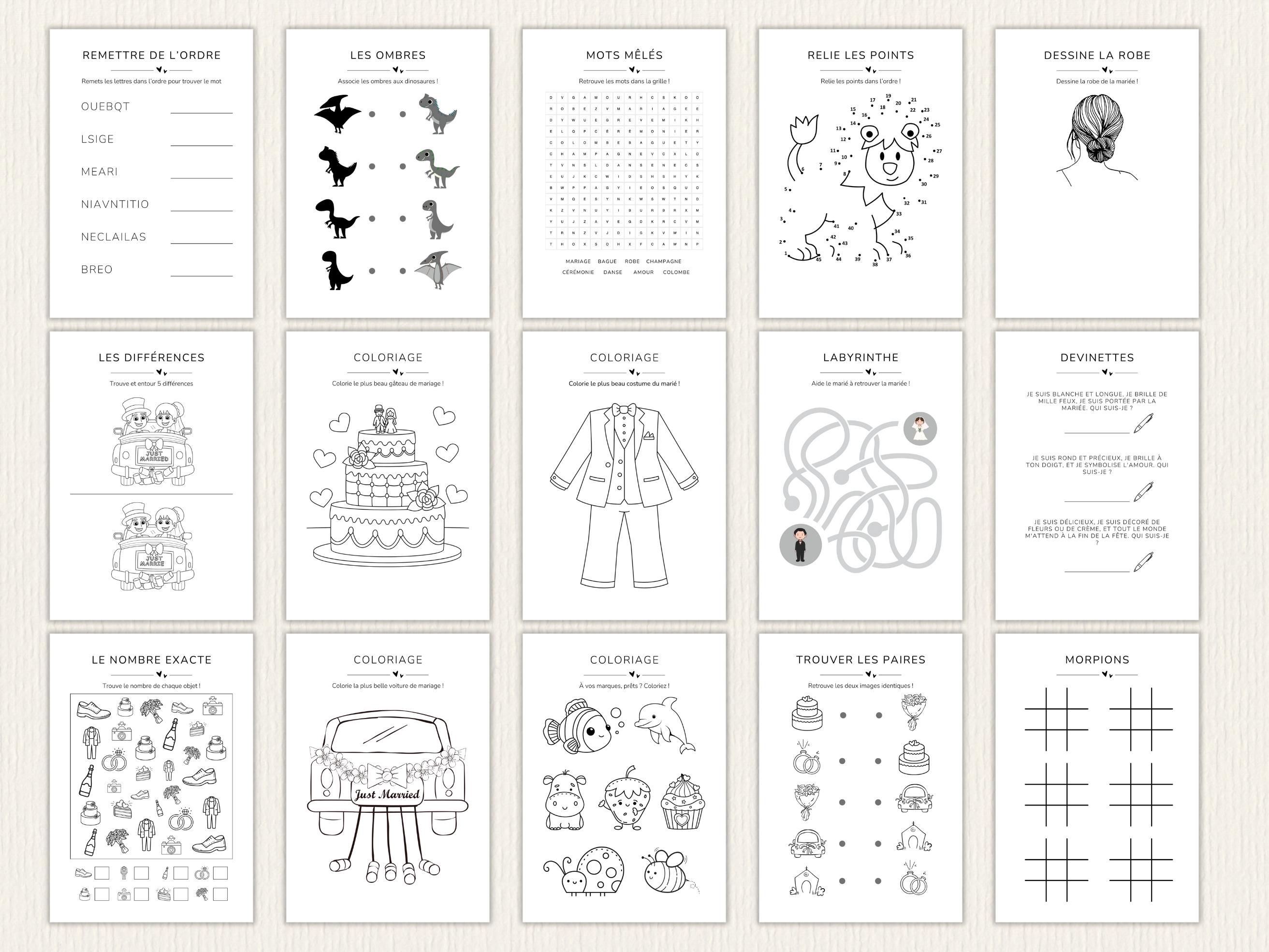 Talking Tables Livre D'Activités Mariage Enfants – Coloriage, Mots Mêlés, Jeux Des Différences – 40 Pages – Dès 3 Ans