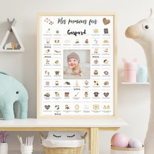 Poster My first times baby Baby room wall decoration Baby birth poster Digital Poster Birth gift idea image 5