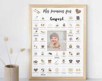 Poster My first times baby | Baby room wall decoration | Baby birth poster | Digital Poster | Birth gift idea |