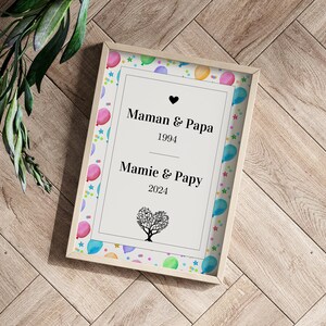 Poster announcing pregnancy grandparents and great grandparents - great grandmother - grandparents - Personalized - Pregnancy