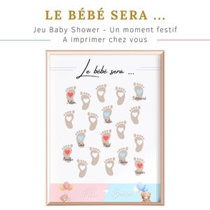 Printable Baby Shower Game - Baby Shower Games - Guess the Gender Baby Shower in French - French Baby Prediction