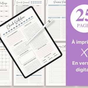 Journal TDAH en français, planificateur PDF imprimable A4 et A5, agenda, bien-être, adulte, organisation pour personne neuroatypique, TSA image 4