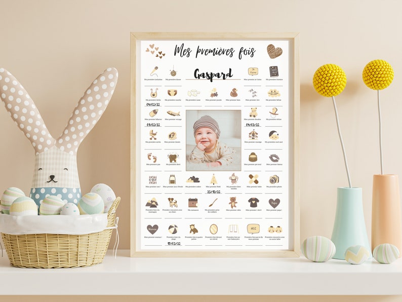 Poster My first times baby Baby room wall decoration Baby birth poster Digital Poster Birth gift idea image 8