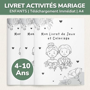 Libro di attività per matrimoni per bambini, libro da colorare per matrimoni, giochi da tavolo per matrimoni stampabili, regali di nozze, digitale