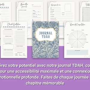 Journal TDAH en français, planificateur PDF imprimable A4 et A5, agenda, bien-être, adulte, organisation pour personne neuroatypique, TSA image 2