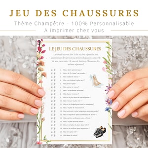 Jeu des chaussures thème champêtre- Jeux de mariage - Activités mariage - Personnalisable - Animation mariage
