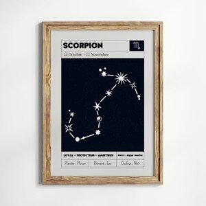 Sternbild Skorpion Poster | Sternzeichen-Poster | Astrologie-Geschenkidee | Astrologie-Wanddekoration | Sternzeichen-Poster
