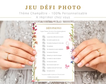 Wedding Photo Challenge Game, Country Theme, Wedding Activities, Customizable with Canva, Perfect Game for Your Wedding