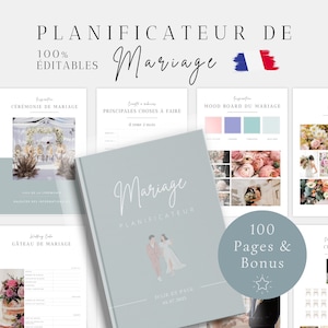 Planificador de bodas francés, planificador de bodas Canva, planificador de bodas digital, planificador de bodas, planificador de bodas en francés