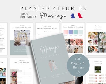 French wedding planner, Canva wedding planner, digital wedding planner, wedding planner, wedding planner in French