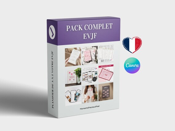 EVJF PACK COMPLET, Jeux evjf, Invitations evjf, planificateur evjf, enterrement de vie de jeune fille, bundle, template canva éditable