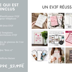 EVJF COMPLETE PACK, jogos de despedida de solteiro, convites de despedida de solteiro, planejador de despedida de solteiro, despedida de solteira, pacote, modelo canva editável imagem 2