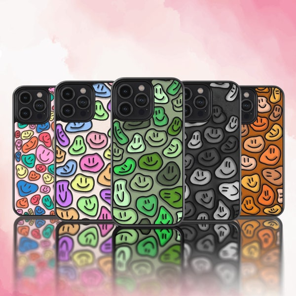 Smiley Face Style Design Tough Phone Case iPhone 14 13 12 11 8 XR Plus Pro Mini Max Samsung Galaxy S23 S22 S21 Ultra Plus A70 A54 A42 Cover