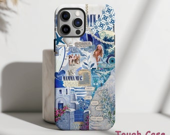 World Travel Scrapbook Collage Design Tough Phone Cover For iPhone 15 14 13 12 Plus Pro Max Case, Samsung Galaxy S24 Ultra Plus MagSafe Case