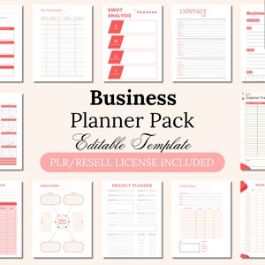 PLR Business Planner Journal Resale Link Template Editable On Canva Commercial Resell License Planner Tracker eBook Private Label Rights