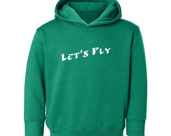 Philadelphia football toddler sweatshirt, let’s fly! Gift for Eagles fan shirt in retro kelly green. Toddler Pullover Hoodie