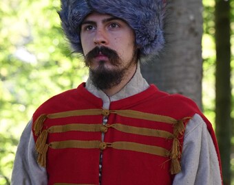 ウールのコルパック帽子、スリット入りの毛皮のハイキャップ、17世紀