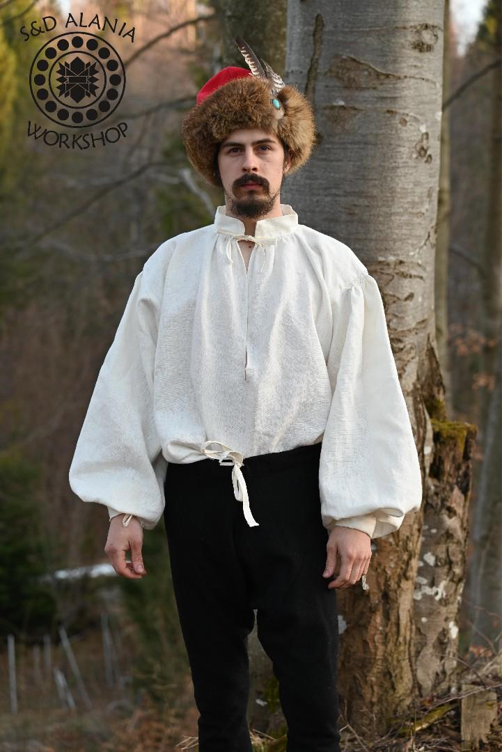 17th-18th Century Linen Nobleman Shirt, Cossack Style, Historical