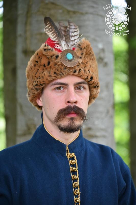 Wool Kolpak Hat, High cap with a slit fur, 17th century Poland
