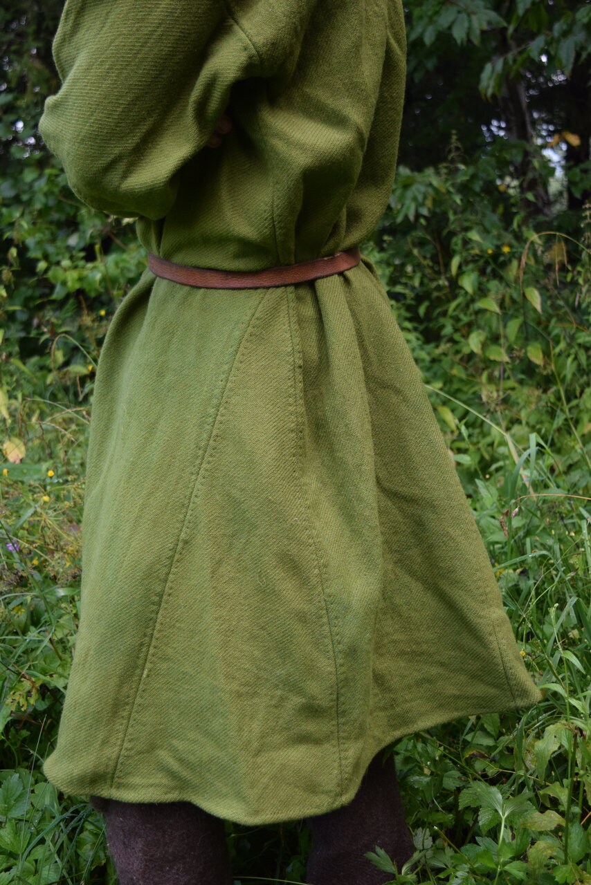 25年　Rosymonster kurage border tunic 緑 Four Gores Wool Tunic Inspired Kragelund Mose Tunic, Medieval