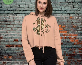 Wild As Heck Cowgirls Felpa con cappuccio corta Vestito da cowgirl per donne e ragazze