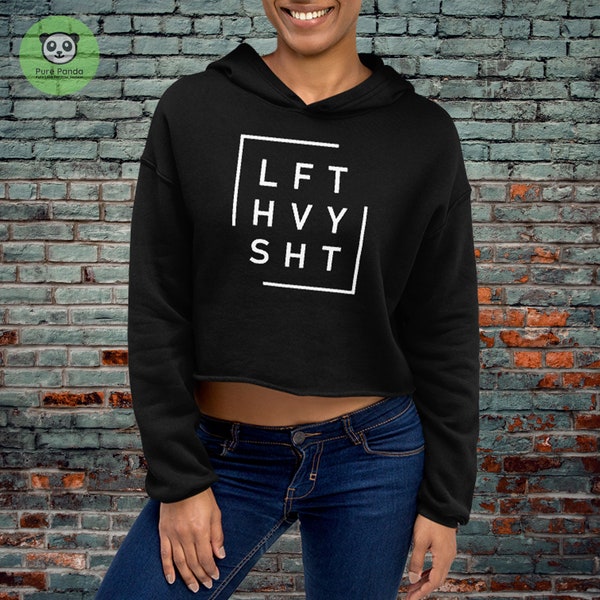 Lift Heavy Shit Cropped Hoodie Gym Fitness Outfit for Women and Girl