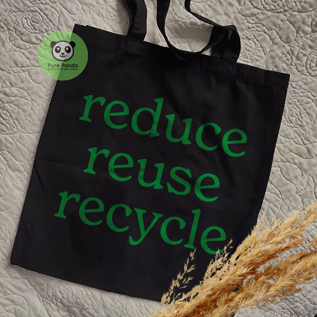 Reduce Reuse Recycle Tote Bag Recycle Eco Tote Bag Aesthetic Etsy