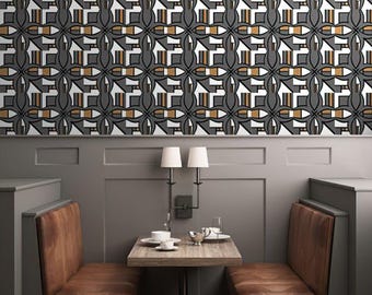 Skateboard BLOK Wallpaper: Fine Suede Vinyl, Commercial Grade