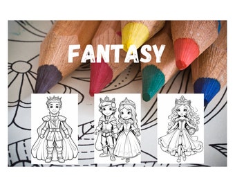 Fantasy a collection of Children's Coloring Pages - 20 Sheet Digital Download