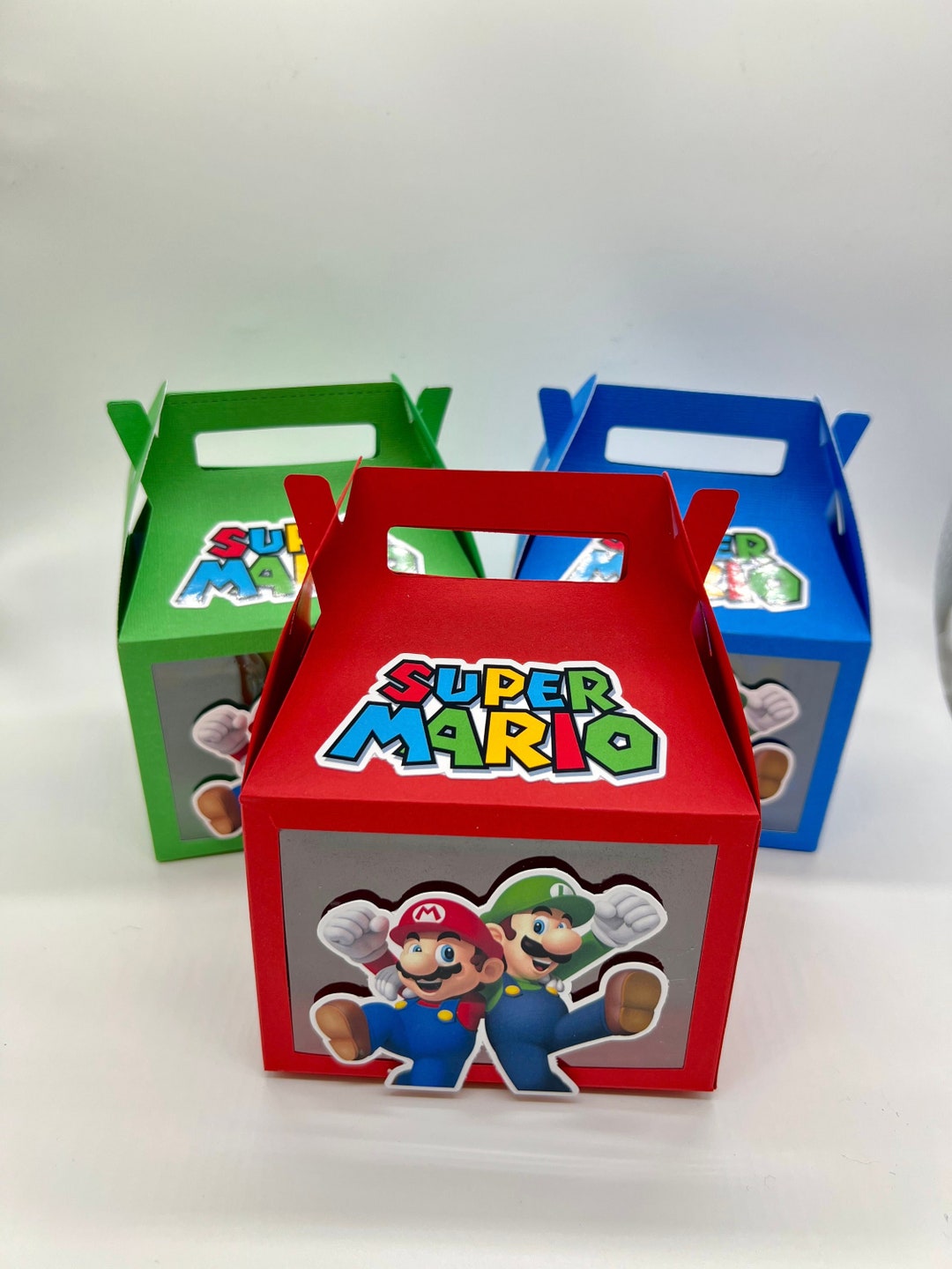 Mario Favor Boxes Set of 6 Cake Topper Party Decoration - Etsy