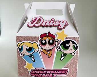 power puff girls favor boxes | set of 6 | caketopper | party decoration