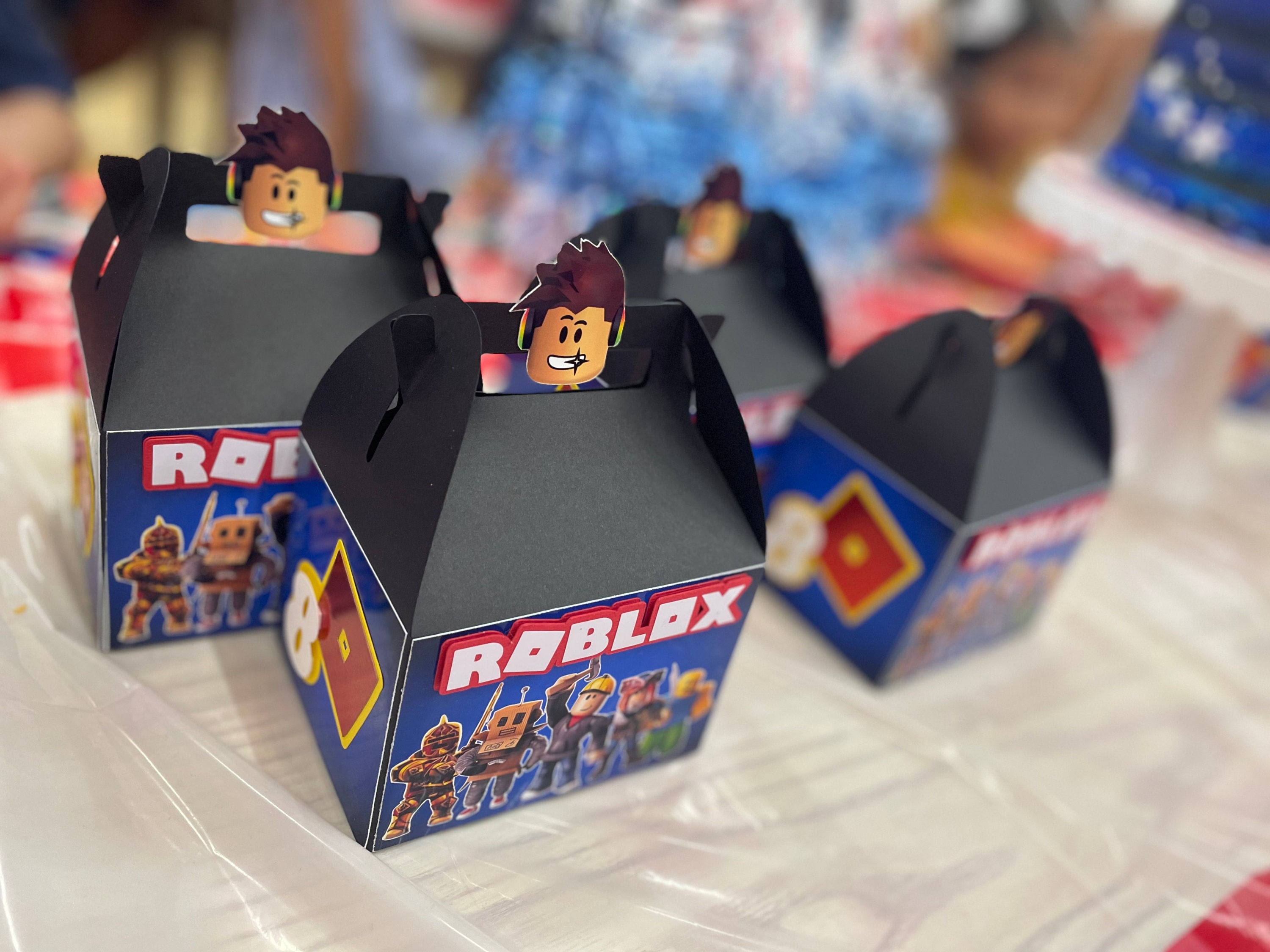 12 Roblox party favor treat box personalized Set of 12 birthday box,  personaliza