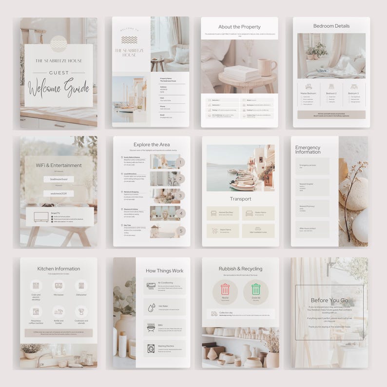 Airbnb Welcome Guide Template, Canva Editable Digital, Short Term ...