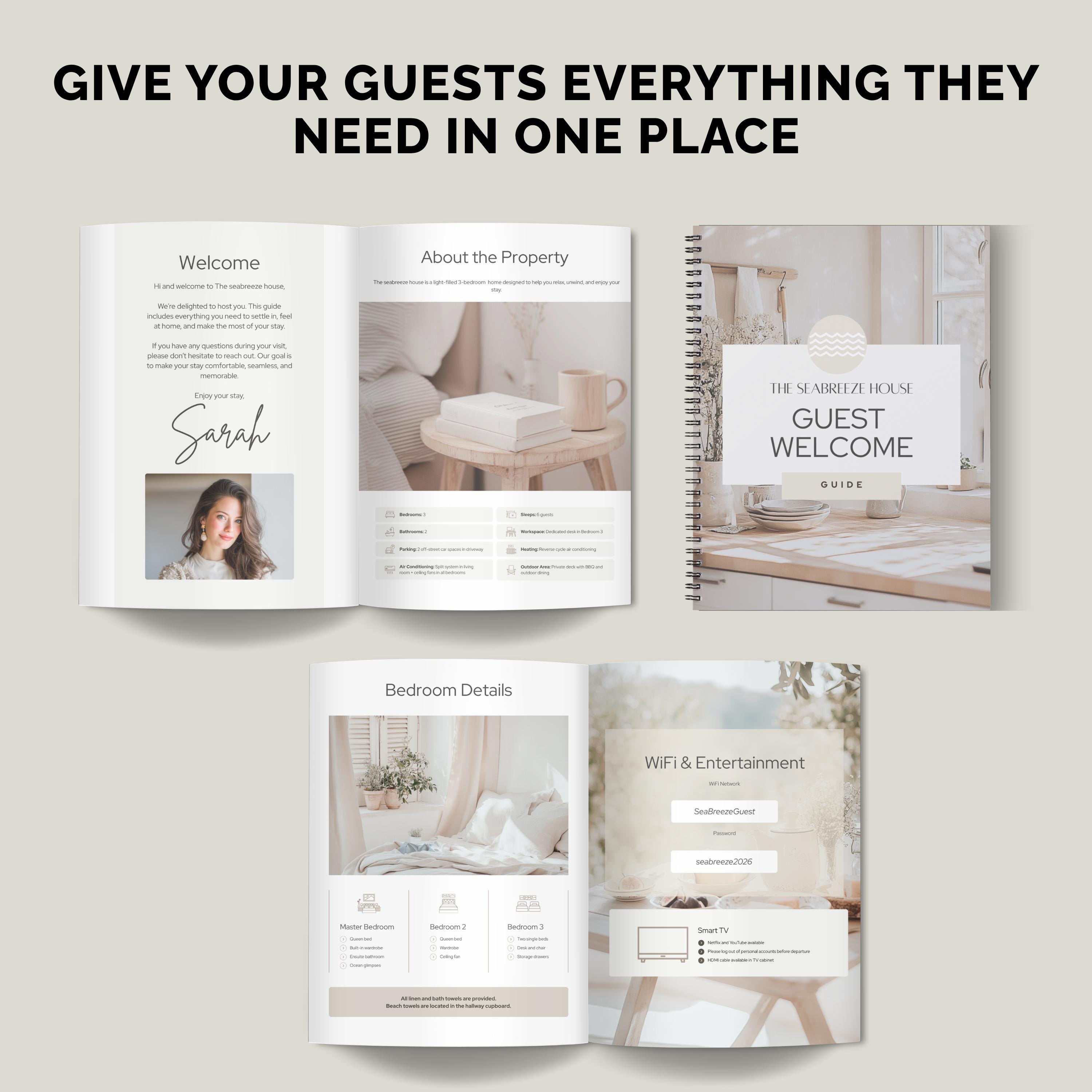 Airbnb Welcome Guide Template, Canva Editable Digital, Short Term ...
