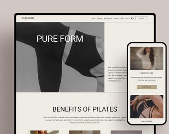 Squarespace 7.1 Template: Yoga, Pilates, Wellness Website Design